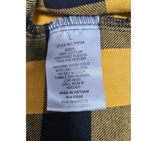 CiSono Plaid Collection Woman's Large Zip-up Black & Yellow Plaid Jacket Shacket - Picture 3 of 7